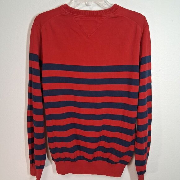 Tommy Hilfiger Sweater V-Neck Business Casual Winter Red Men's Size Large - Picture 2 of 4